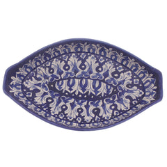 Blue Pottery Fish Platter – Handcrafted Ceramic Serving Dish (Medium)