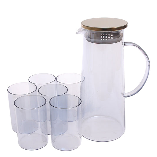7-Piece Smoke Glass Water Set with Pitcher &amp; Tumblers – GPH27/L7 HA-HB-HS