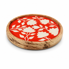 Violet Grace Red Single Coaster – Elegant Decorative Table Coaster