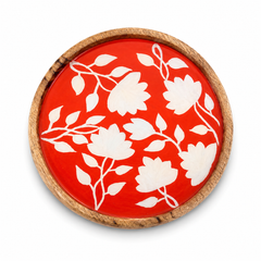 Violet Grace Red Single Coaster – Elegant Decorative Table Coaster