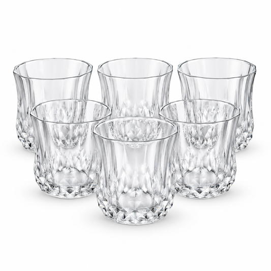 6Pcs Drinking Glass Set 300ml | Clear Textured Glassware Set