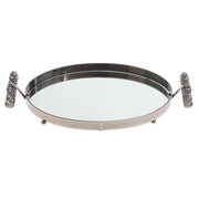 Grey Oval Iron & Glass Decorative Tray – D2630-C - Habitt