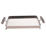 Grey Rectangular Iron & Glass Decorative Tray – D2629-C - Habitt