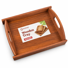 Wooden Serving Tray with Handles – 13 Inch & 16 Inch | Classic Wooden Tray