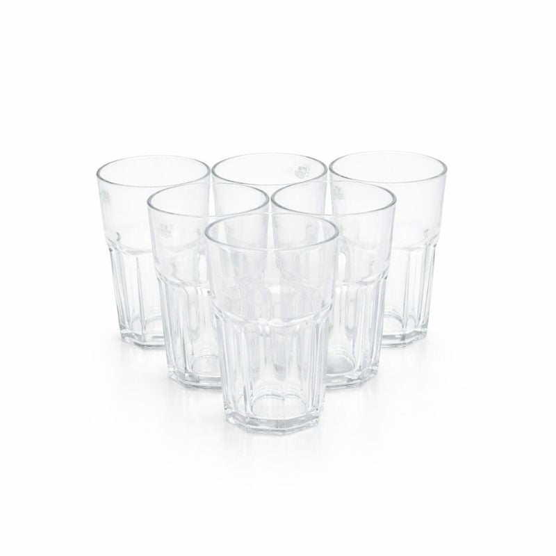 Clear Glass Tumbler Set – 6 Pieces Classic Everyday Drinking Glasses - Habitt