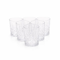 Crystal-Style Glass Tumbler Set – 6 Pieces Elegant Drinking Glasses - Habitt