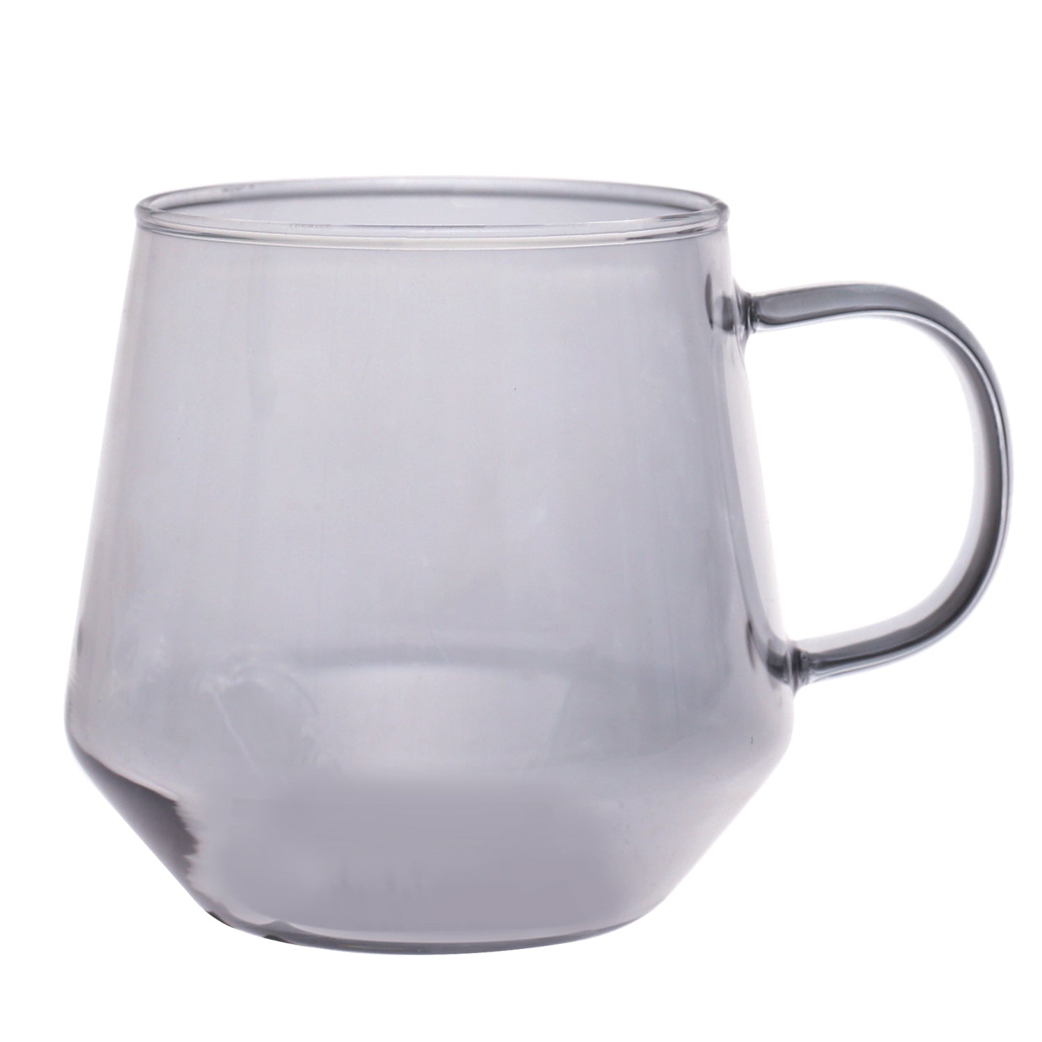 Grey Glass Mug – Modern Tapered Design (Single Piece) - Habitt
