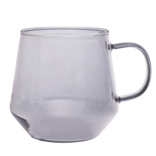 Grey Glass Mug – Modern Tapered Design (Single Piece) - Habitt