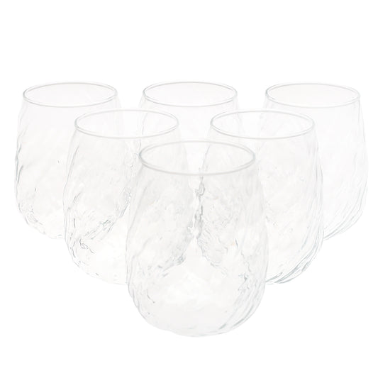 Diamond Tumbler Glass – 490 ml Clear Drinking Glass Set of 6