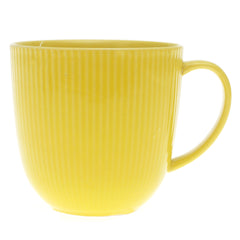 Color Line Large Yellow Mug – Ribbed Ceramic Coffee Tea Mug
