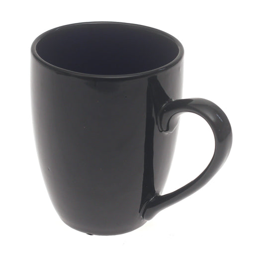Round Mug Large Black – Ceramic Coffee & Tea Mug