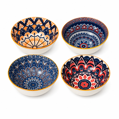 4-Piece Printed Ceramic Bowl Set