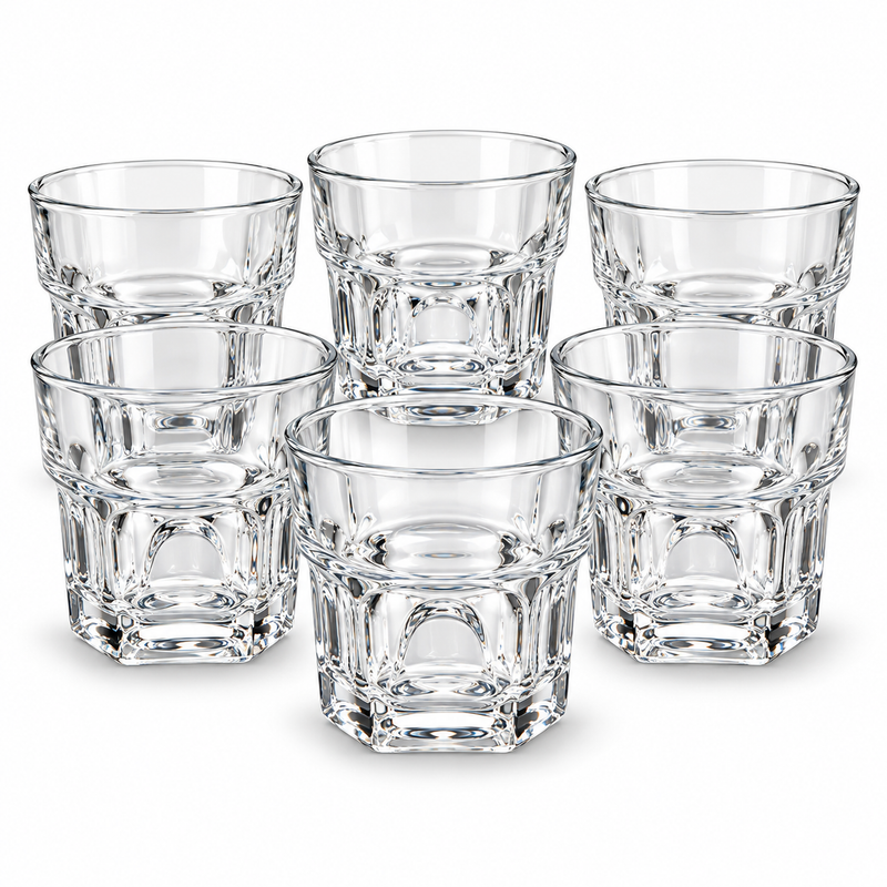 6 Pcs Tumbler Glass Set 285ML – Premium Clear Drinking Glasses for Water, Juice, Soft Drinks, Mocktails, Iced Beverages & Everyday Tableware