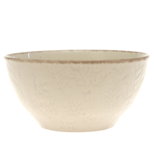 Beige Ceramic Serving Bowl – 6 Inch Textured Tableware Accent