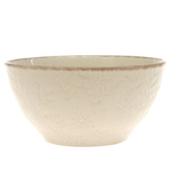 Beige Ceramic Serving Bowl – 6 Inch Textured Tableware Accent