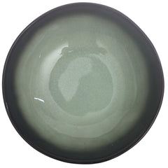 Black & Green Ceramic Serving Bowl 7 Inch – Modern Glazed Soup & Salad Bowl