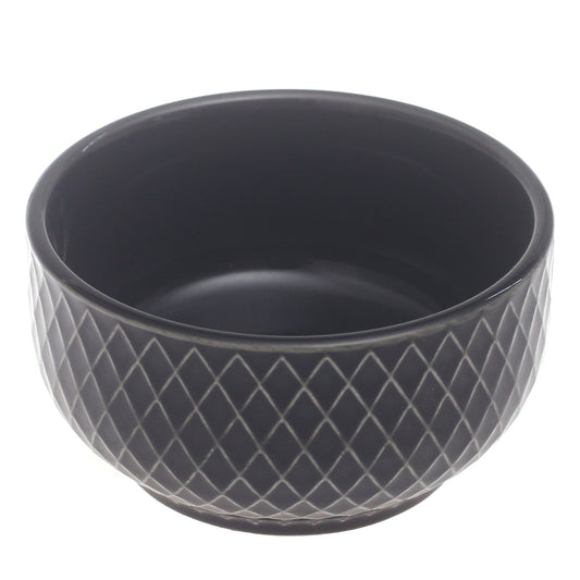 Black Diamond Textured Ceramic Bowl – 4 Inch Modern Serving Bowl - Habitt