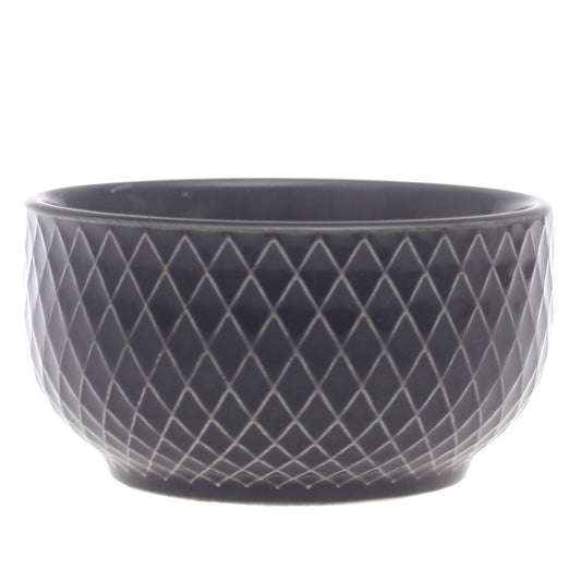 Black Diamond Textured Ceramic Bowl – 4 Inch Modern Serving Bowl - Habitt