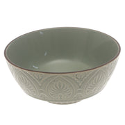 Green Ceramic Serving Bowl – 6 Inch Textured Tableware Accent - Habitt
