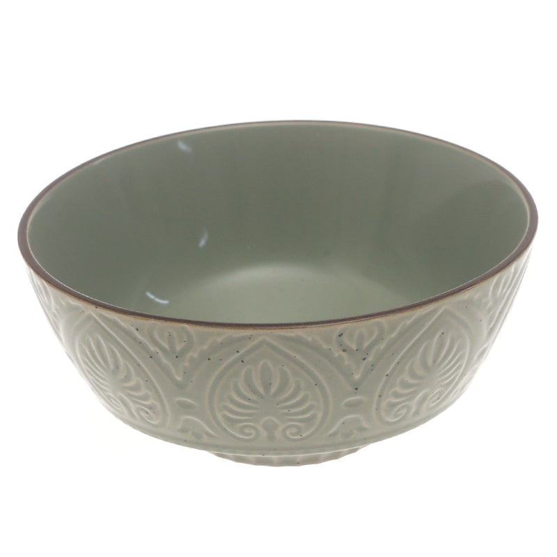 Green Ceramic Serving Bowl – 6 Inch Textured Tableware Accent - Habitt