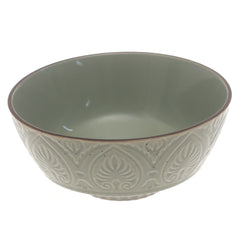 Green Ceramic Serving Bowl – 6 Inch Textured Tableware Accent