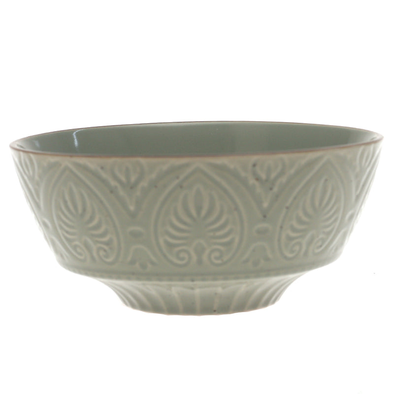 Green Ceramic Serving Bowl – 6 Inch Textured Tableware Accent - Habitt