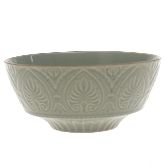 Green Ceramic Serving Bowl – 6 Inch Textured Tableware Accent