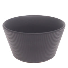 Grey Ceramic Bowl – 5 Inch Modern Ribbed Serving Bowl - Habitt