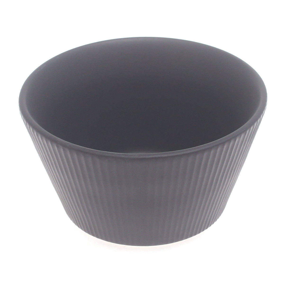 Grey Ceramic Bowl – 5 Inch Modern Ribbed Serving Bowl - Habitt