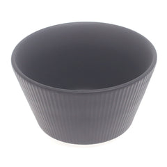 Grey Ceramic Bowl – 5 Inch Modern Ribbed Serving Bowl - Habitt