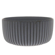 Grey Ribbed Ceramic Bowl – 6 Inch Modern Dining Bowl - Habitt
