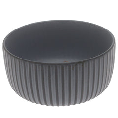 Grey Ribbed Ceramic Bowl – 6 Inch Modern Dining Bowl