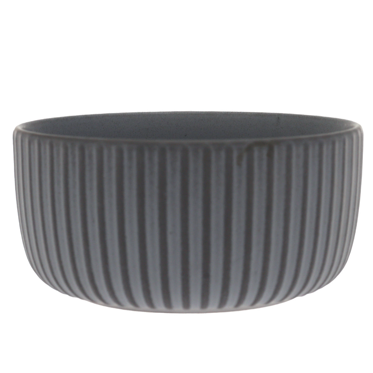 Grey Ribbed Ceramic Bowl – 6 Inch Modern Dining Bowl