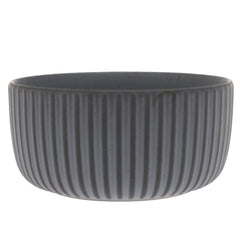 Grey Ribbed Ceramic Bowl – 6 Inch Modern Dining Bowl