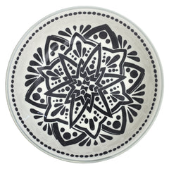 Grey Ceramic Bowl – 8 Inch Decorative Pattern Serving Bowl - Habitt