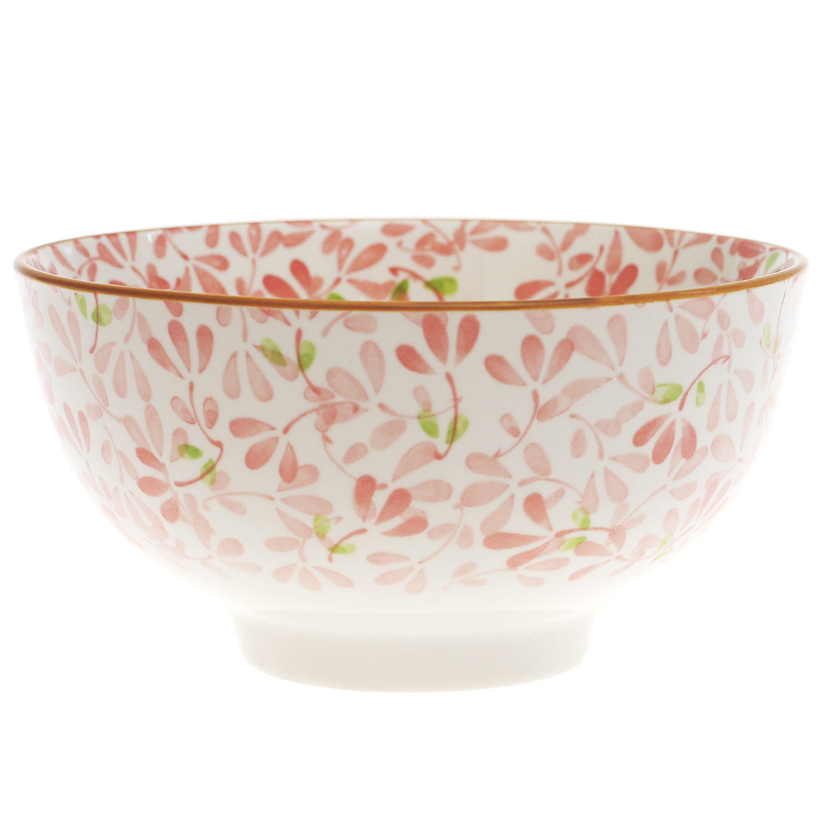 Pink Leaves Ceramic Bowl – 6 Inch Serving Bowl - Habitt