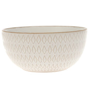 White Ceramic Serving Bowl – 5.5 Inch Textured Tableware Essential - Habitt