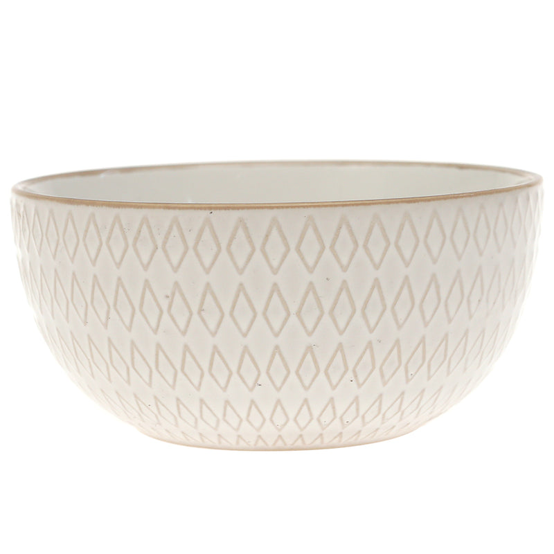 White Ceramic Serving Bowl – 5.5 Inch Textured Tableware Essential - Habitt