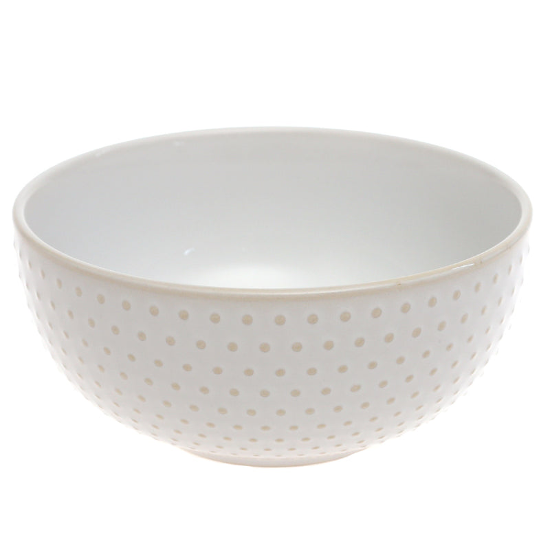 White Ceramic Bowl – 6 Inch Minimalist Textured Serving Bowl - Habitt