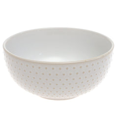 White Ceramic Bowl – 6 Inch Minimalist Textured Serving Bowl - Habitt