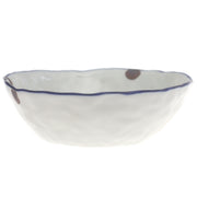White Ceramic Bowl – 6 Inch Handcrafted Wavy Edge Serving Bowl - Habitt
