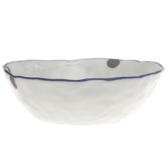 White Ceramic Bowl – 6 Inch Handcrafted Wavy Edge Serving Bowl - Habitt