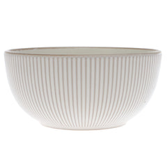 White Ribbed Ceramic Bowl – 6 Inch Minimalist Dining Bowl
