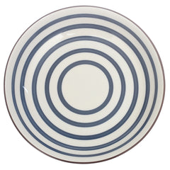 Blue Concentric Stripe Deep Plate 8 Inch – Modern Ceramic Serving Plate