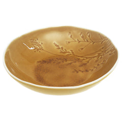 Brown Floral Deep Plate 7.5 Inch – Rustic Ceramic Serving Plate