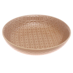 Brown Ceramic Deep Plate – 9 Inch Textured Rustic Serving Plate