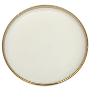 Gold Rim Deep Plate 10 Inch – Elegant White Ceramic Serving Plate - Habitt