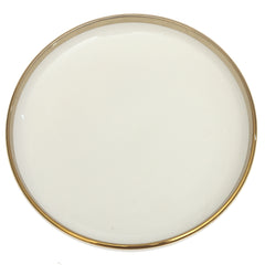 Gold Rim Deep Plate 10 Inch – Elegant White Ceramic Serving Plate