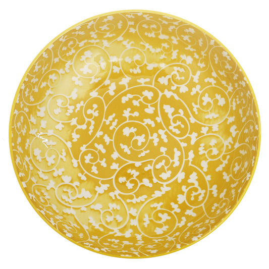 Yellow Floral Deep Plate 8 Inch – Decorative Ceramic Serving Plate