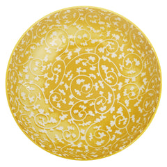 Yellow Floral Deep Plate 8 Inch – Decorative Ceramic Serving Plate